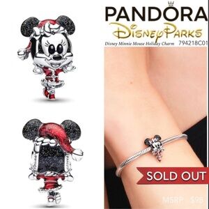 PANDORA Disney Minnie Mouse Christmas Holiday Charm w/box